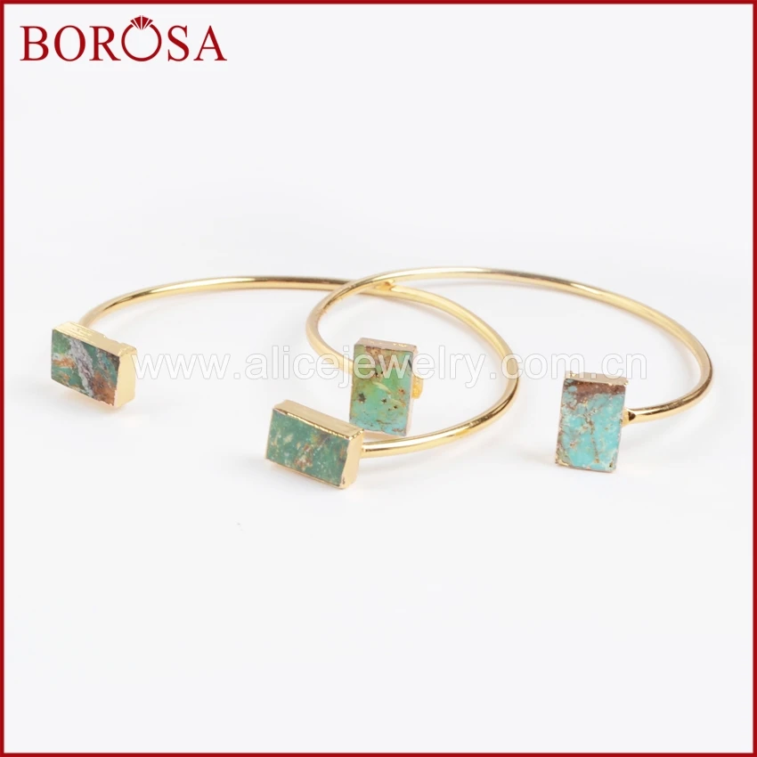 BOROSA 100% натуральный синий браслет на запястье с камнем Druzy ювелирные изделия