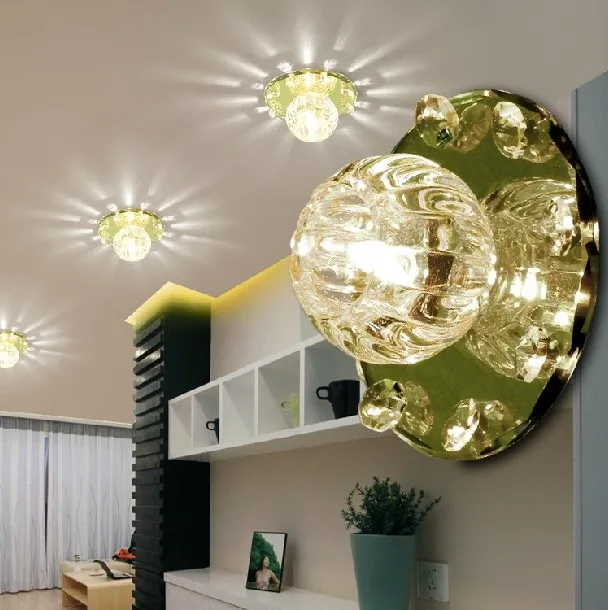 

Colorpai 3w crystal chandelier modern led ceiling hallway lighting white /warm white living room light AC220-240V light fixtures
