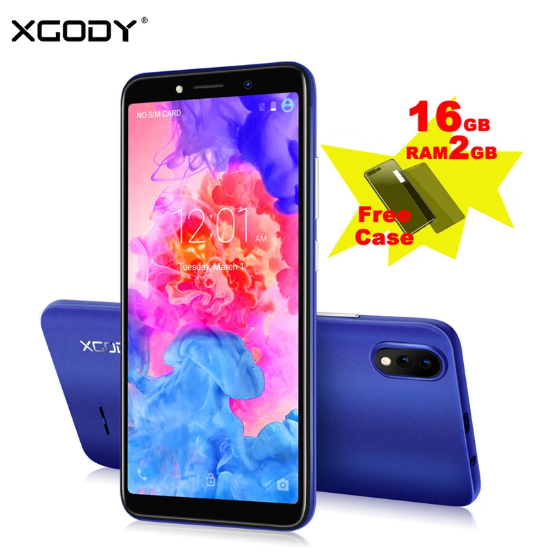 XGODY Новый 3G смартфон Android 8 1 5 дюймов 18:9 полный экран MTK6580 четырехъядерный 2 Гб ОЗУ 16