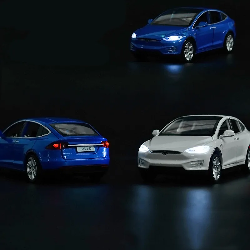 Очень крутой 1:32 Tesla внедорожный сплав модель моделирование литого металла звук и