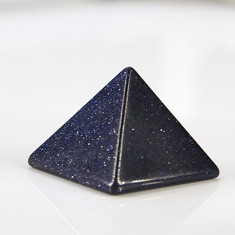 2015 30 мм натуральный синий золотой камень пирамида из кристалла кварца чакры