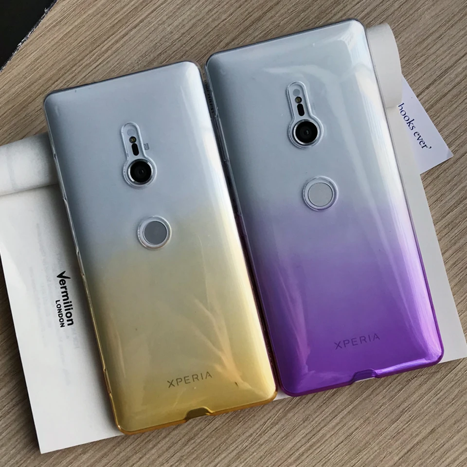 Градиентный силиконовый чехол из ТПУ для Sony XZ3 XZ XZ1 XZ2 XZ4 Compact Z5 Xperia X XA XA1 XA2 XA3 Ультра