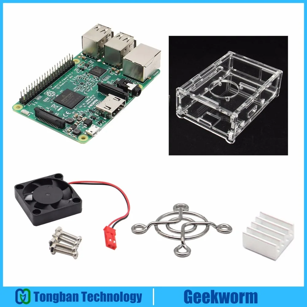 4-в-1 Raspberry pi 3 Model B демонстрационная плата + V31 акриловый чехол вентилятор радиатор |