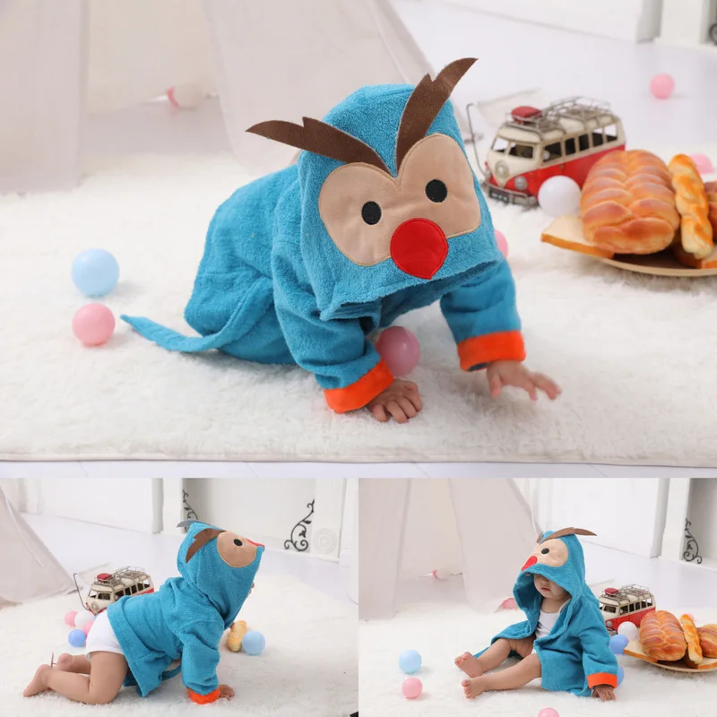 

Infant Cotton towel material warm and absorbing baby child bathrobe bath towel one month photo clothing