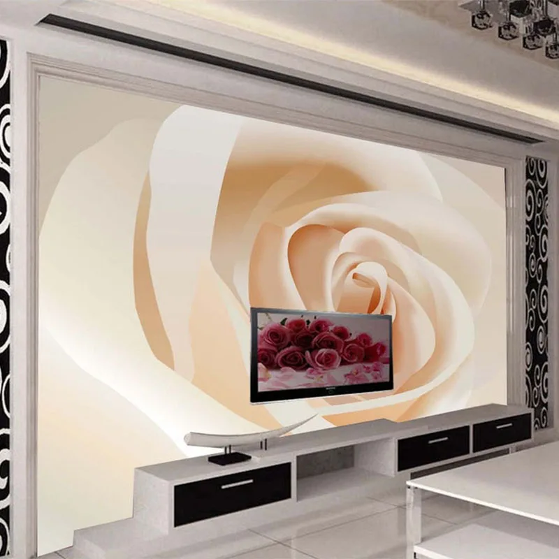 Настенные 3D обои с белой розой Современные Простые комнатные уютным дизайном для