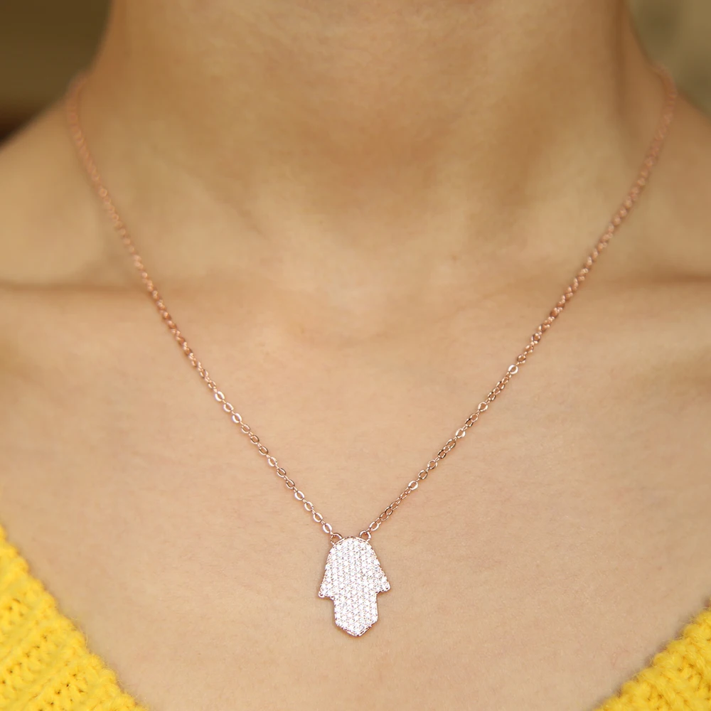 Женское золотое ожерелье fatima's hand Золотое микро ожерелье|fashion necklace|necklace fashionnecklace
