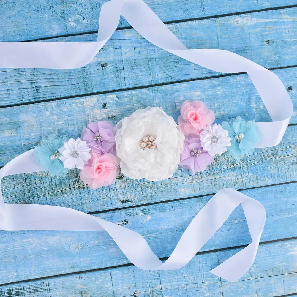Необычные Для женщин с поясом цветком свадебное Пояс для живота Baby Shower вечерние
