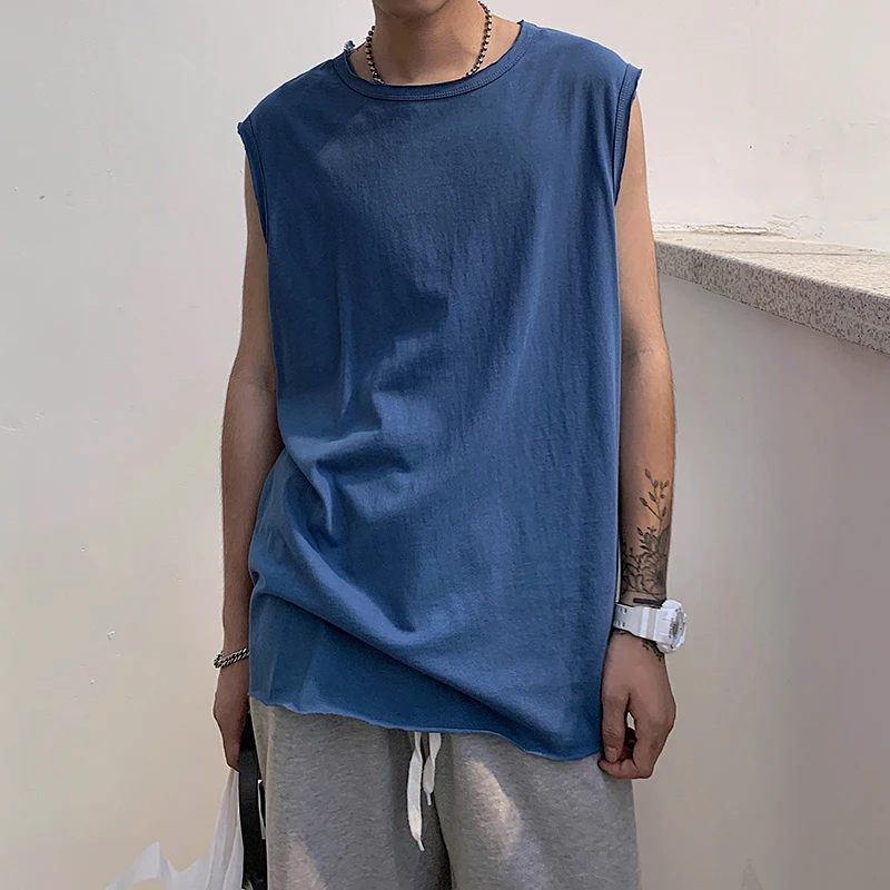 2019 новый летний корейский вариант пары личности ретро сплошной цвет без рукавов