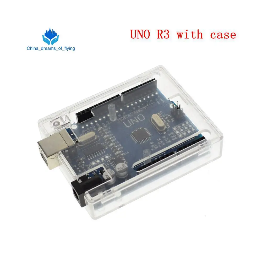 UNO R3 With Case TZT 1 шт./лот высокое качество UNO R3 MEGA328P CH340G для Arduino совместимый без USB кабель - Цвет: UNO R3 With Case