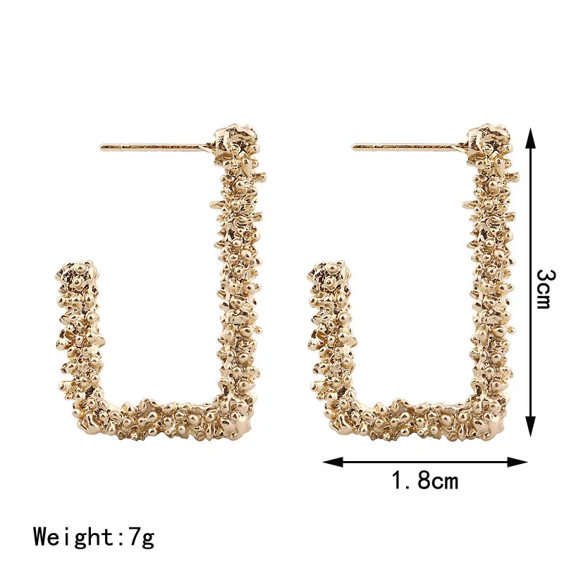 Новые простые серьги в стиле ретро резные из сплава с геометрическим рисунком