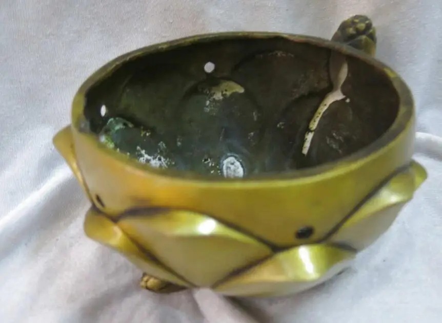 China fine brass copper censer carved seedpod of the lotus Incense Burner Statue | Дом и сад