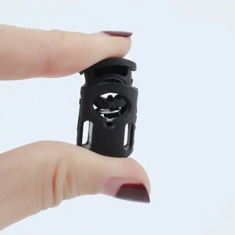 10 шт. черный пластиковый тумблер Пружинная Застежка остановка одно отверстие