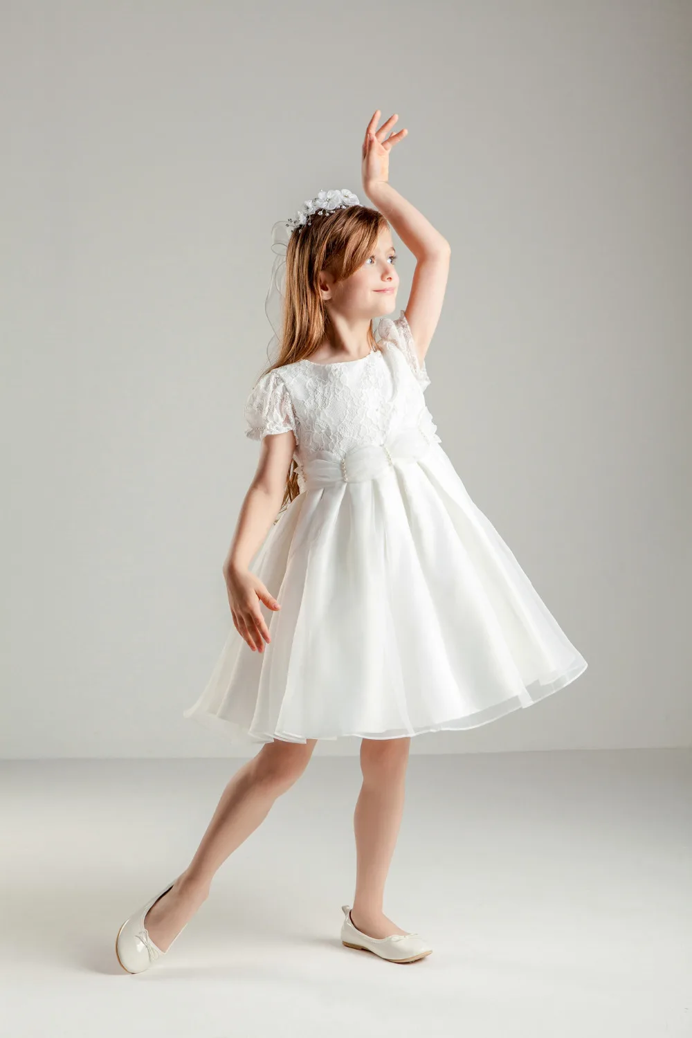 Сладкий кот Бисер плиссированные оборками-line Кружевное платье с цветочным