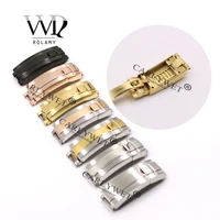 rolamy 9mm x 9mm brush polish stainless steel watch buckle glide lock clasp steel for watch band bracelet straps rubber