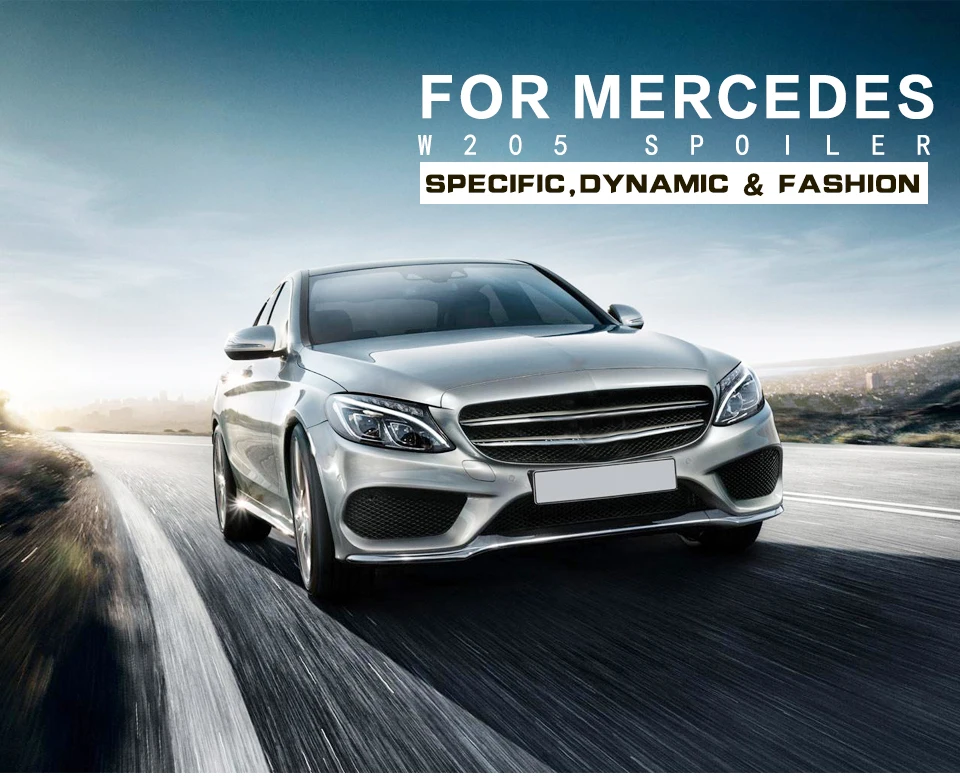 Для Benz W205 C180 C200 C250 C300 C400 C450 C63 AMG Седан 4 двери углеродного волокна/FRP Задняя накладка на Багажник крыло губы