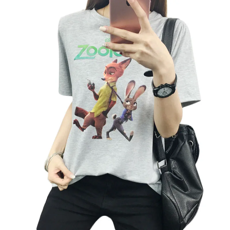 2016 Новый Мультфильм Милые Женщины Печати Летние Тройники Прекрасный Животных