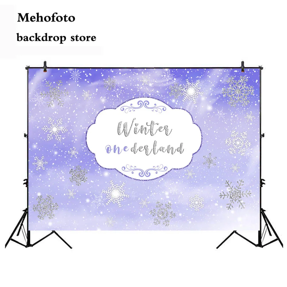 Mehofoto зимний Onederland фон для новорожденной девочки первый Рождественский праздник