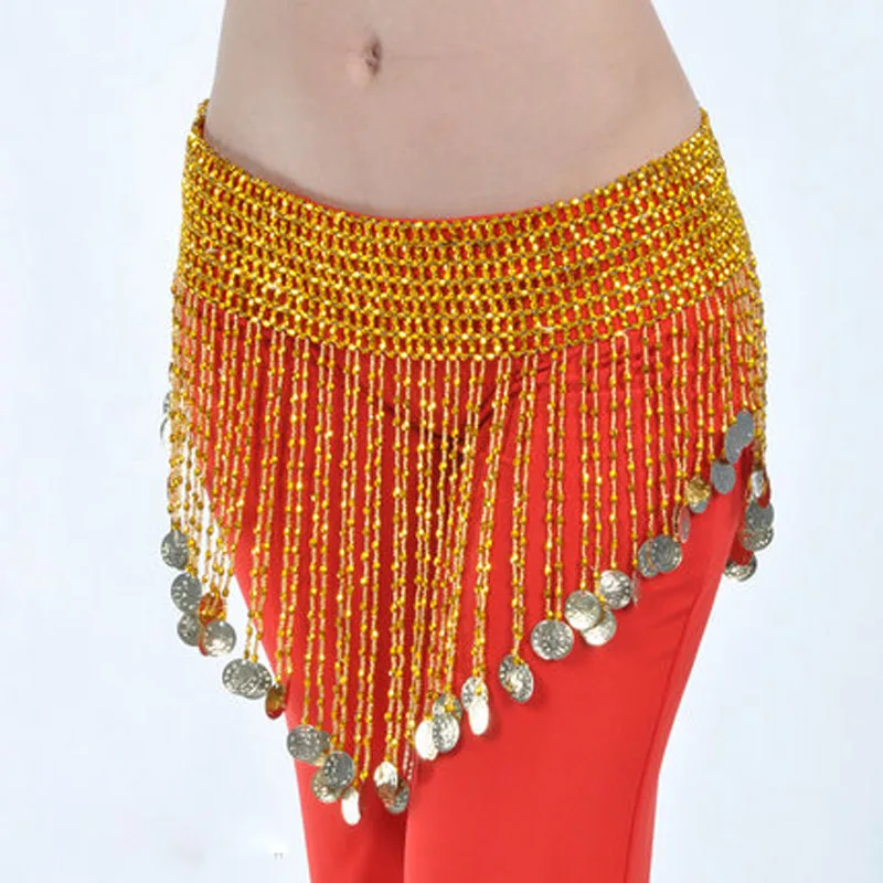 Gold Silver Beads Oriental Belly Dance Bellydance Coins Belt for Sale Women Waves Indian Accessories Waist Chain | Тематическая