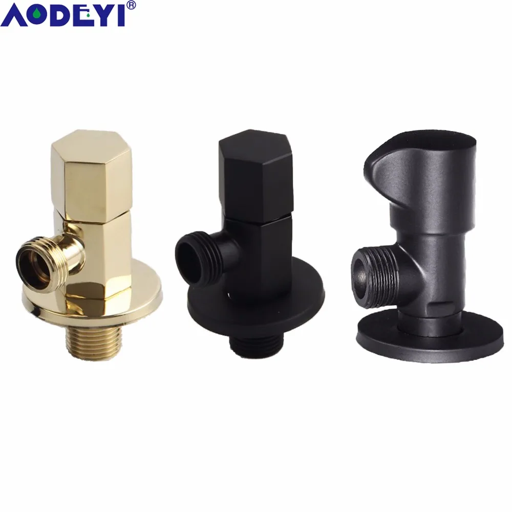 

AODEYI Stainless Steel Plumbing Valve Wall Outlet Male G1/2" Black Gold Faucets Shower Angle Valve Bath Bathroom Accessories
