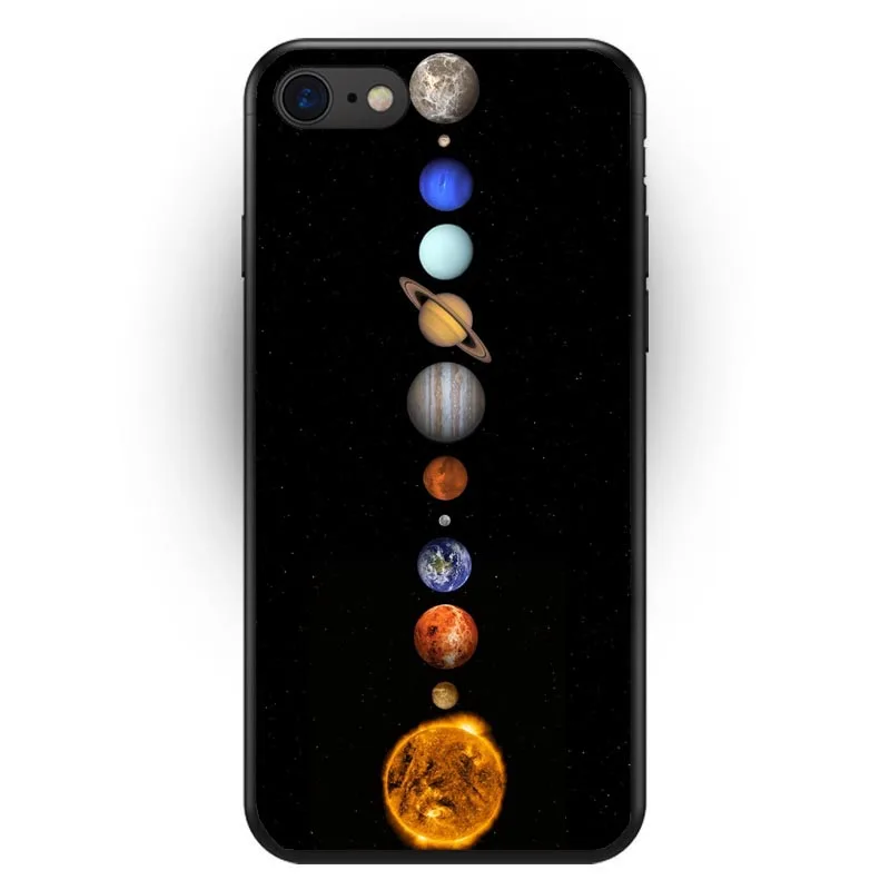 Мягкий силиконовый чехол из ТПУ для iPhone 6 6S Plus 7 7Plus 8 8Plus X XS XR Max sky Space planet Black and white sun