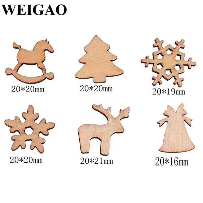 WEIGAO 1 набор деревянных елочных украшений Мини Снежинка Дерево Подвесные Подвески рождественские украшения для дома подарок на год