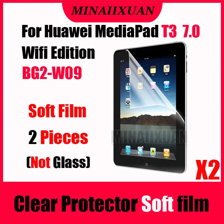 2 шт прозрачная Защитная мягкая пленка (не стекло) для Huawei MediaPad T3 7 0 (Wifi Edition) BG2 W09