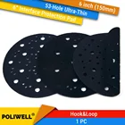 6-дюймовая (150 мм) 53-отверстие, тонкая защита поверхности, интерфейсная прокладка для шлифовальных колодок и шлифовальных дисков на крючках и петлях