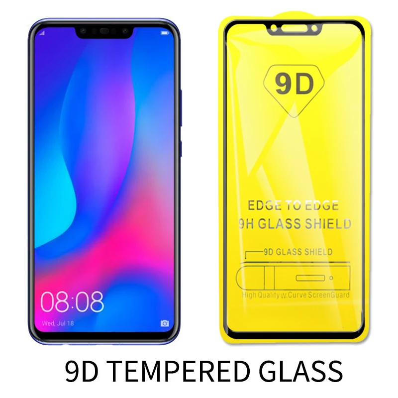 Закаленное стекло 9D с полным покрытием для Huawei Nova 2 2i 3 3i 3e 4 Защитная пленка экрана