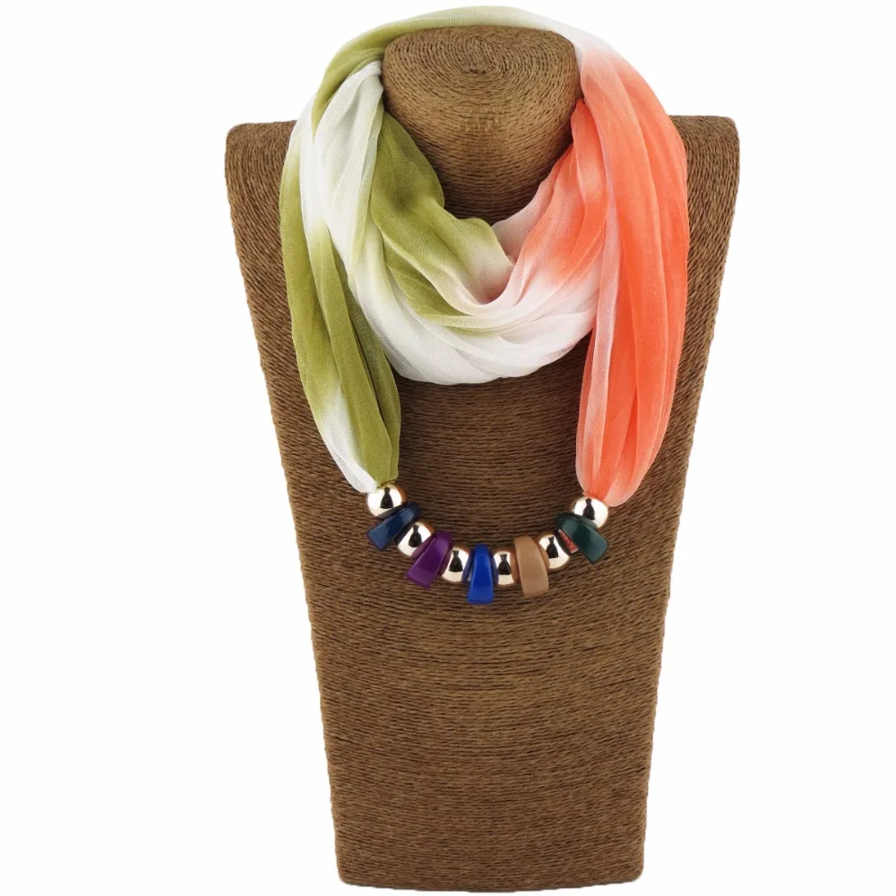 RUNMEIFA шарф с подвесками градиентный цвет полиэстер новый стиль шелк