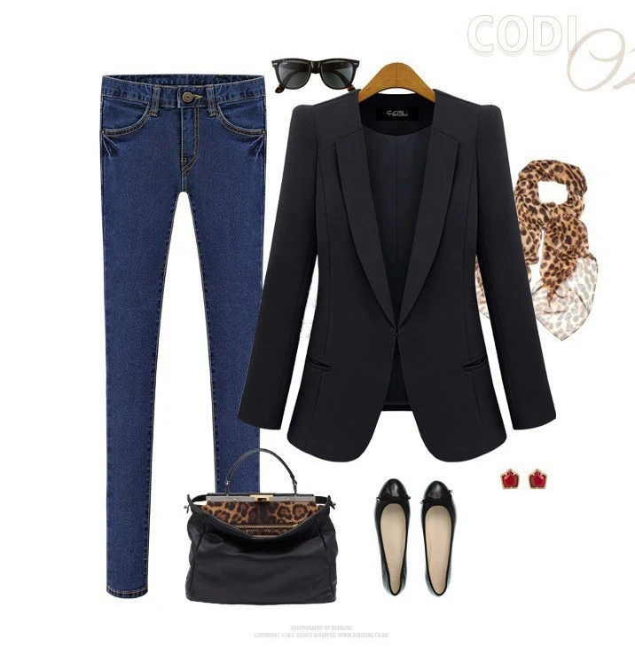 Элегантный длинный рукав Для женщин блейзер 2017 Куртка голубая куртка American Apparel