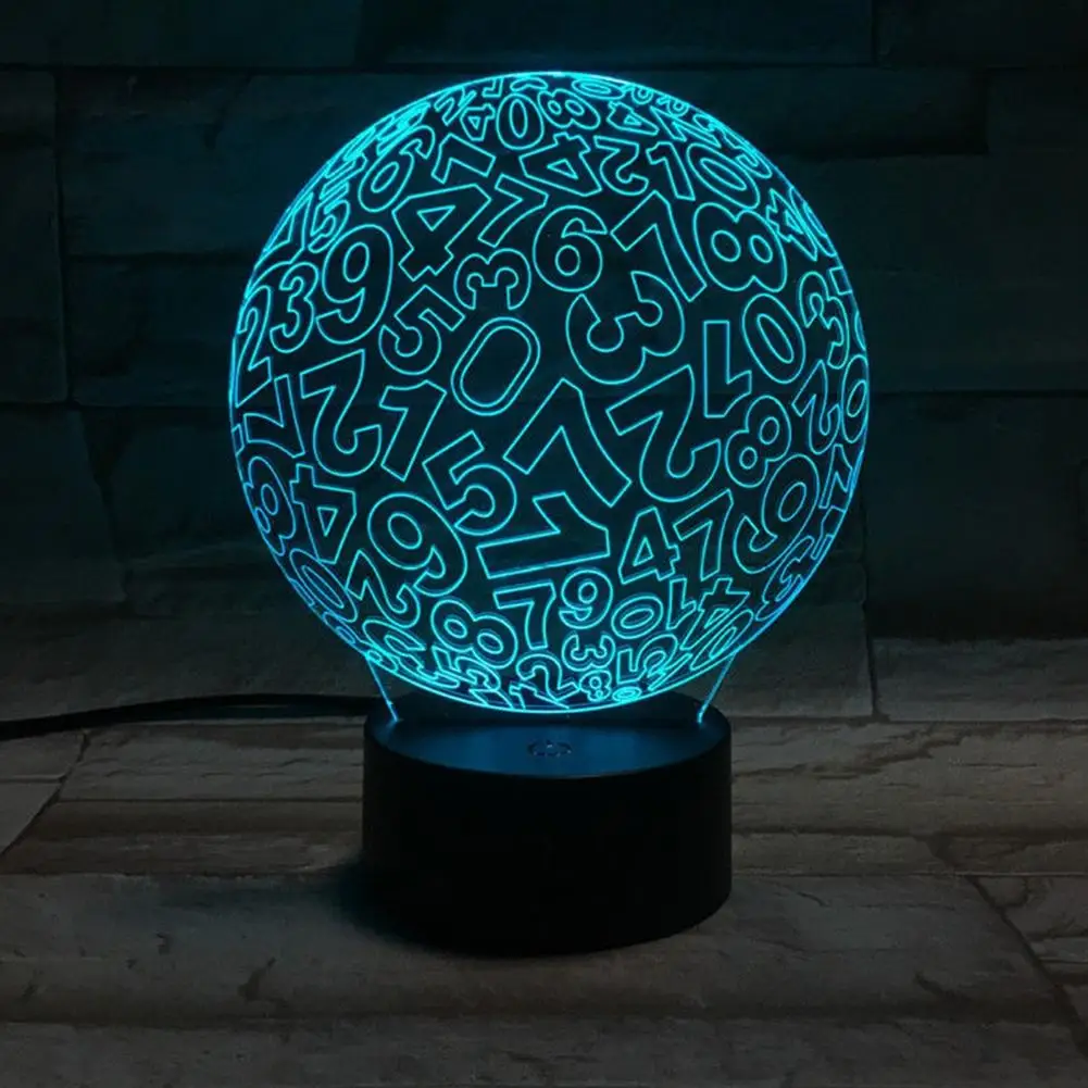 LumiParty 3D номера мяч Иллюзия Ночник Новинка Цвет Изменение светодиодный настольная