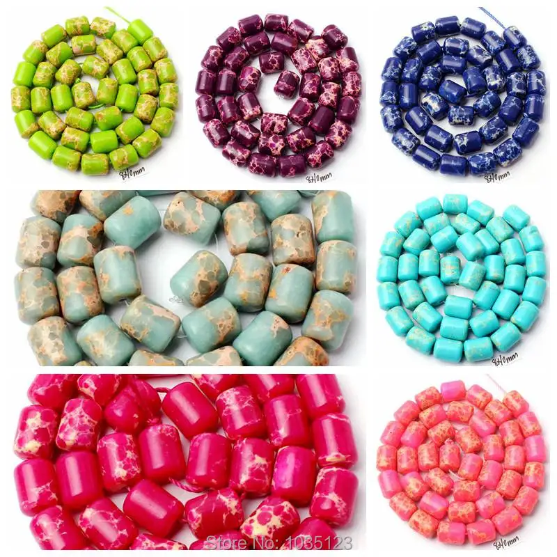 

High Quality 8x10mm 7 Color Natural Crazy Lace Agates Column Shape DIY Loose Beads Strand 15" Creative Jewellery Making wj295