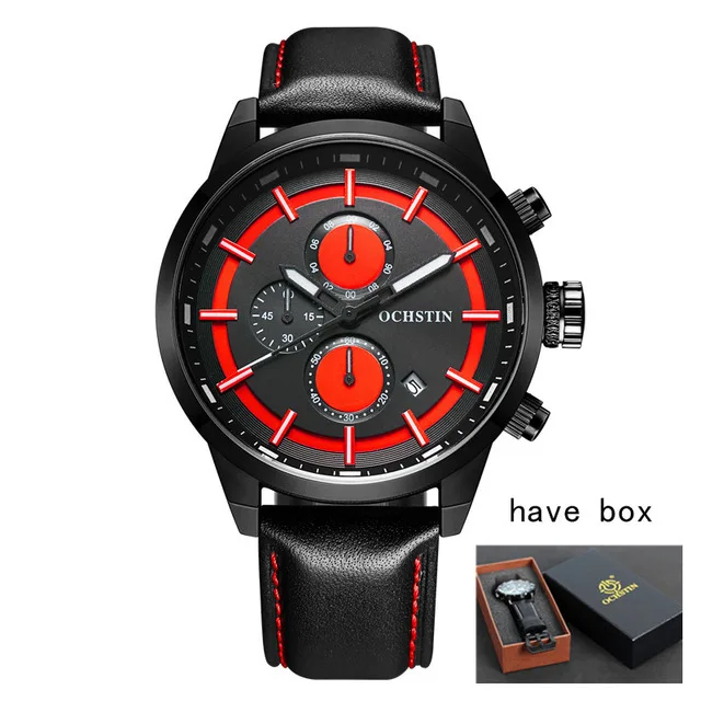 049B BLACK RED BOX Топ люксовый бренд военные часы модные мужские кварцевые аналоговые новые кожаные часы мужские спортивные часы армейские часы Relogio Masculino - Цвет: 049B BLACK RED BOX