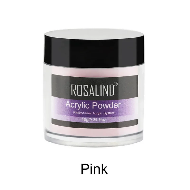 pink ROSALIND 3D картина акриловая пудра кристалл дизайн ногтей советы строитель прозрачный акриловый порошок для ногтей маникюр 10 г розовый, белый, прозрачный - Цвет: pink