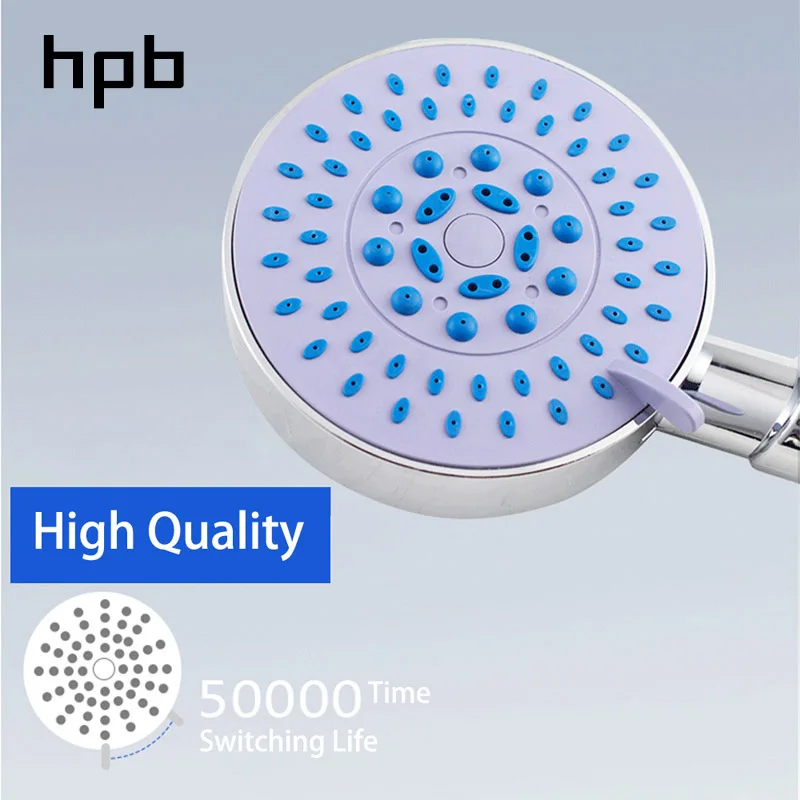 HPB круглая форма 5 функций Мощный ручной Душ высокого давления водосберегающая