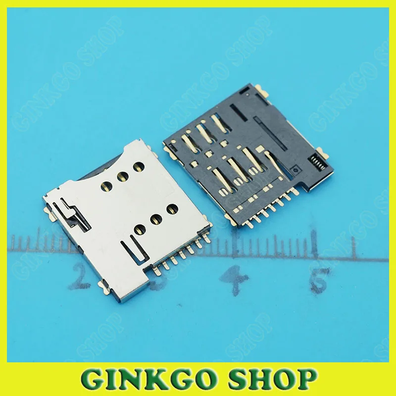 10pcs/lot Micro SIM Card Sockects 7Pins Sim Connectors for Mobile phone Tablet Notebooks Push -Push Type