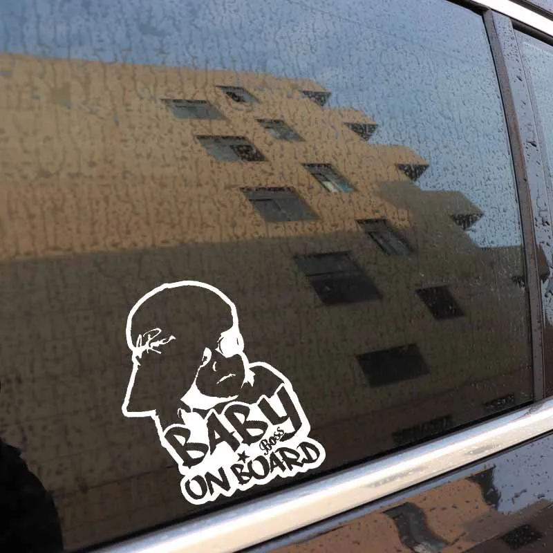 YJZT 12.9CM*15CM Hip Hop BABY BOSS ON BOARD Sticker Decal Car Vinyl Sign Window Cute Black/Silver C10-00621 | Автомобили и