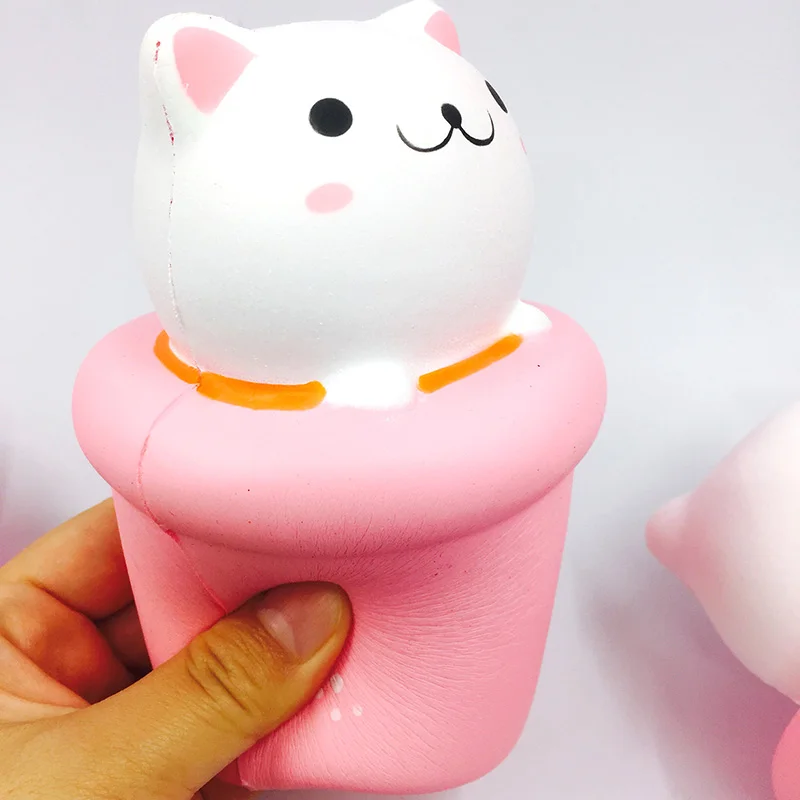 Сжимаемые 1 шт. kawaii сжимаемые jumbo Милые Чашки кошки медленно поднимающиеся