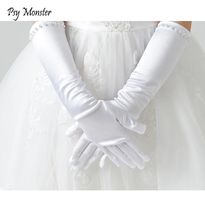 Цветочные девушки белый день рождения свадьба Очаровательные перчатки варежки