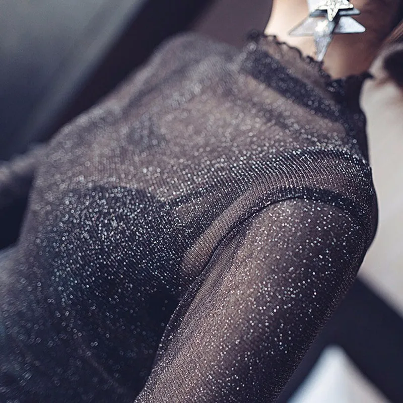 Женская Кружевная футболка TWOTWINSTYLE весенняя белая Прозрачная Футболка с