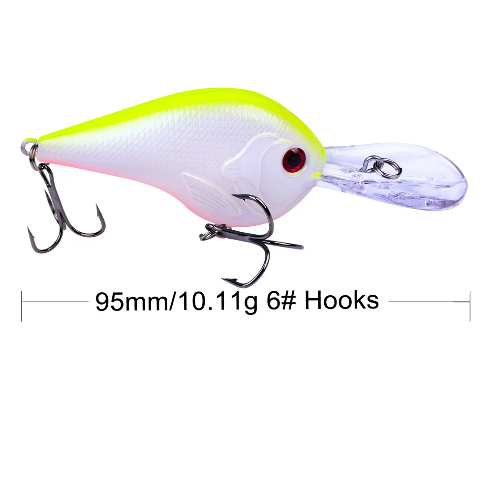 1 плавающий ПК Глубокий Дайвинг Crankbait рыболовные приманки 10 г/11 г 95 мм Иска