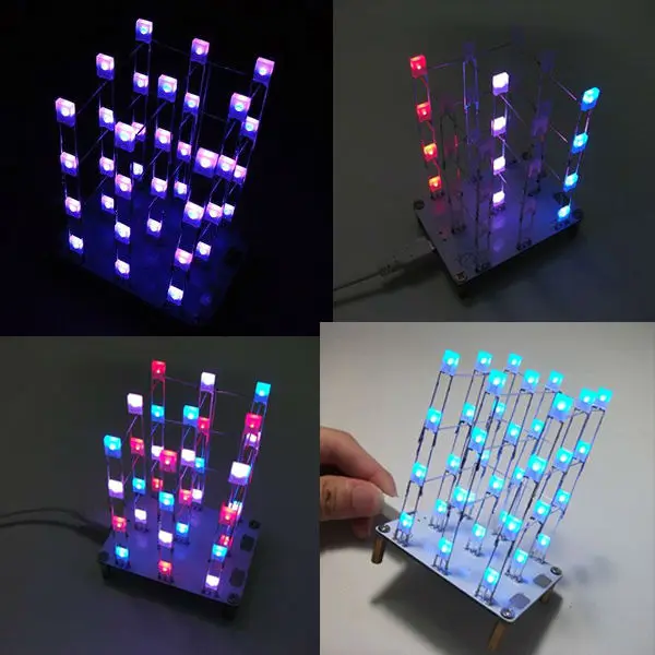 DIY сенсорная кнопка 3x3x4 Красочный Светодиодный светильник куб комплект Сияющий