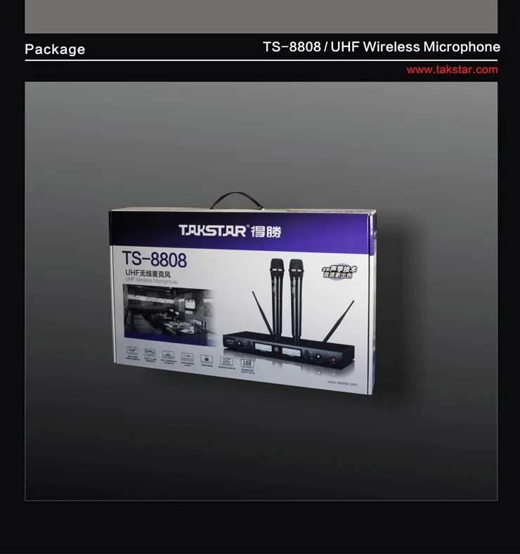 Беспроводной микрофон Takstar TS-8808 двухканальный ЖК-дисплей для аудитории караоке