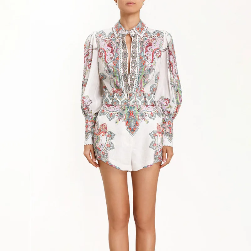 Женский комплект из 2 предметов летняя блузка и шорты с цветочным принтом