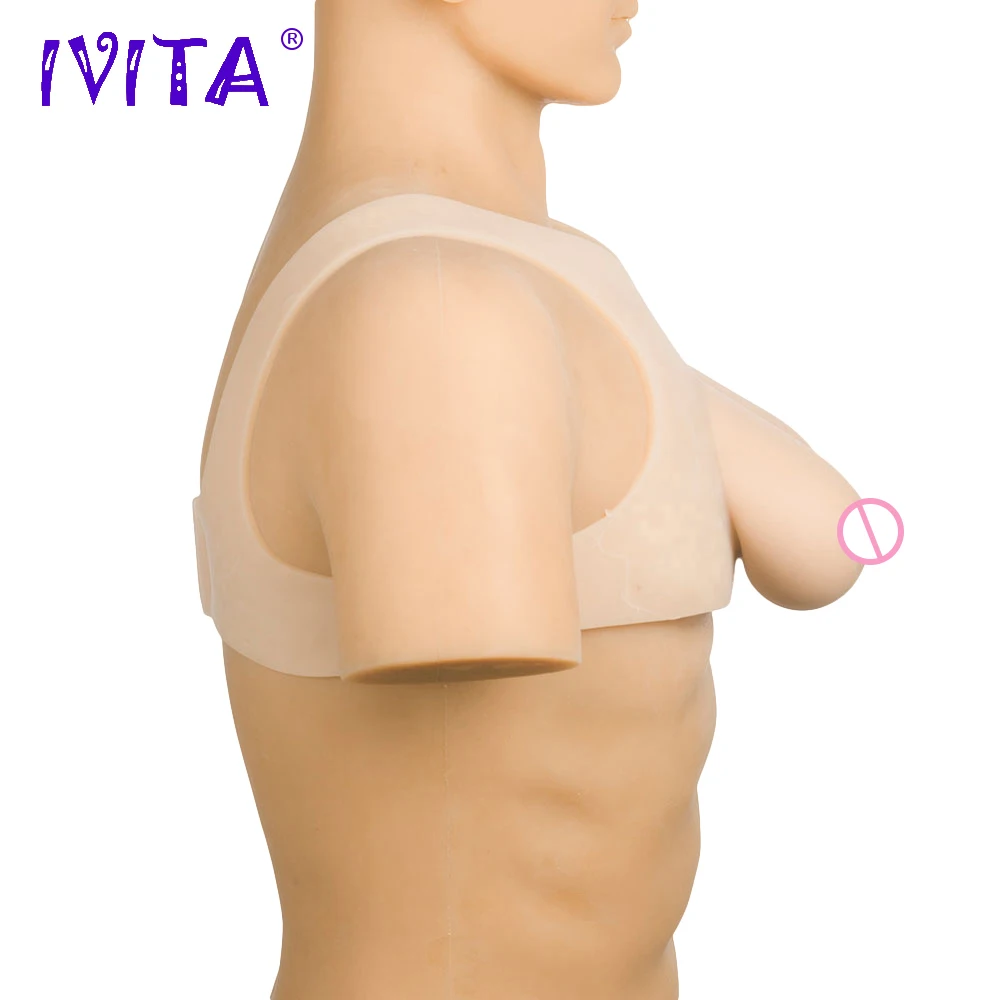 Реалистичная силиконовая грудь IVITA 1000 г искусственные груди искусственная для