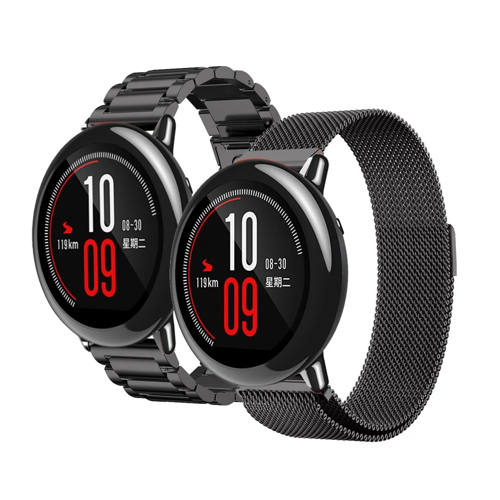 20 мм 22 мм металлический ремешок для Xiaomi Huami Amazfit Pace bip браслет Amazfit Stratos 2 браслет из нержавеющей стали huawei GT Magic