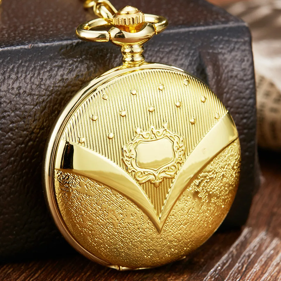 

Retrp Luxury Golden Steampunk Mechanical Pocket Watch Men Hollow Skeleton Roman Dial Pocket FOB Watch Chain Male Clock Hand Wind