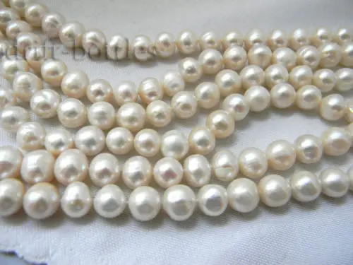 

3Strands 21'' 9mm White Round Freshwater Pearl Mabe clasp Necklace