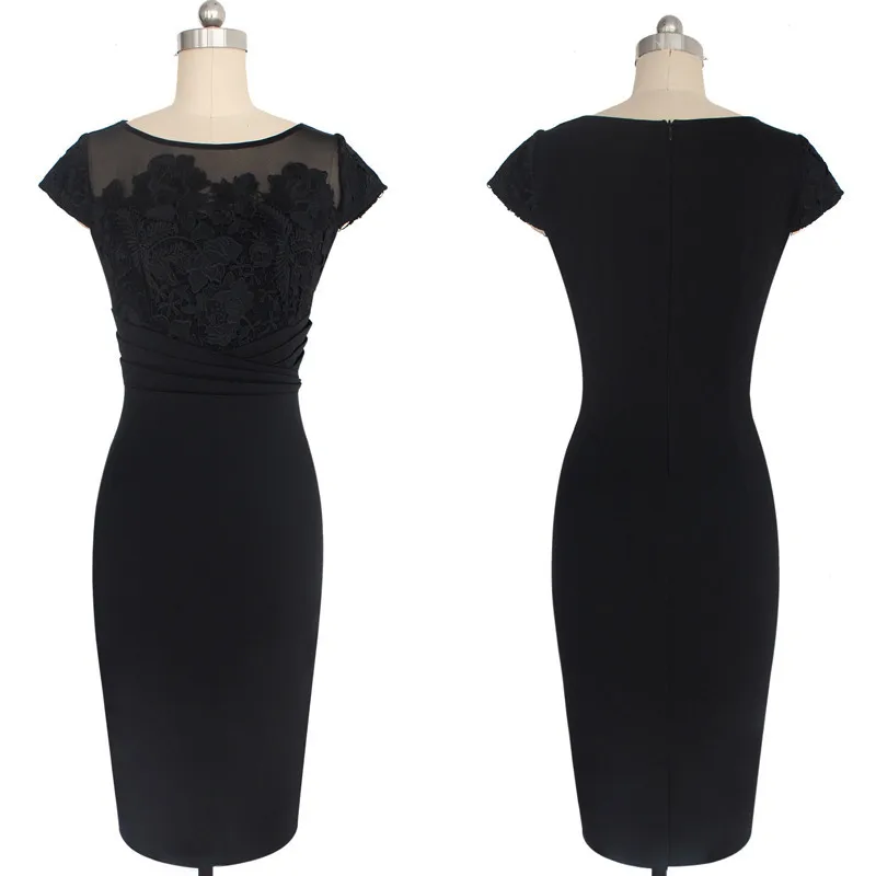 Женщины Сексуальная Элегантный Цветочные Вязание Крючком Кружева Ruched Вечера