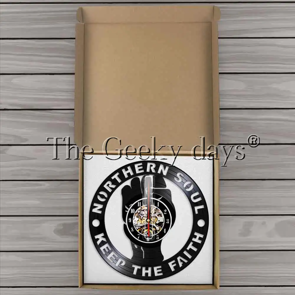 Настенные часы с виниловой пластиной и надписью Keep The Faith | Дом сад